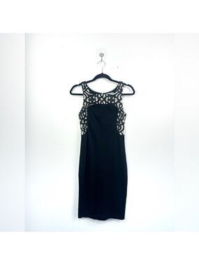 Yoana Baraschi Black Dress with lace detail Sz 2